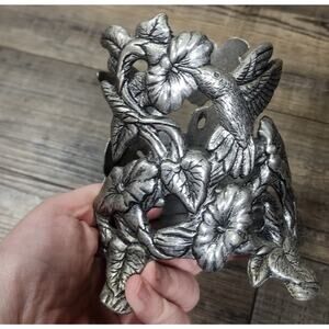 Carson Pewter 1995 Hummingbird jar candle holder beautiful condition